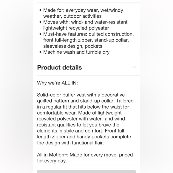 Men's Quilted Puffer Vest - All In Motion™
Red Orange XL - Picture 4 of 5